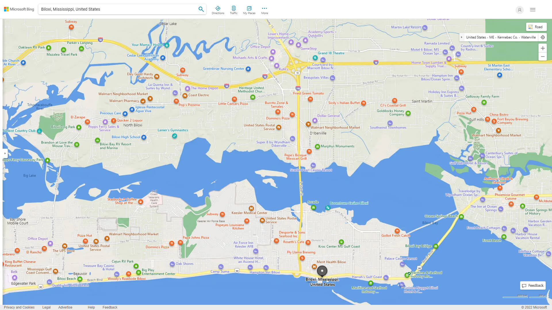 Biloxi Detailed Map